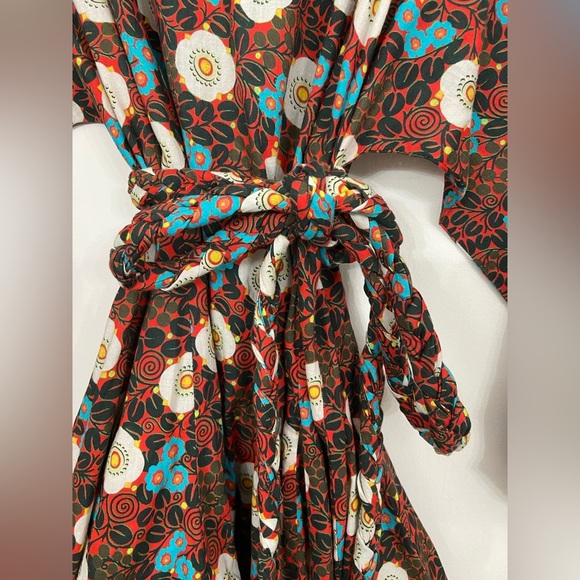 RHODE Ella Mini Dress Scarlet Aura Blossom White and Brown Size Small - Picture 5 of 7